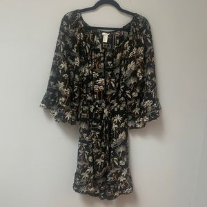 Flowy Jungle Print Tie Waist Dress